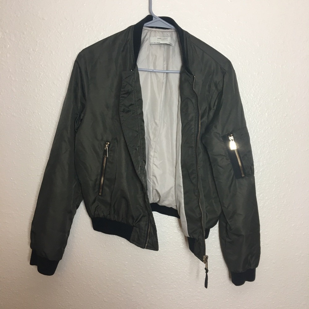 Zara Basic Green Outerwear Jacket - image 8
